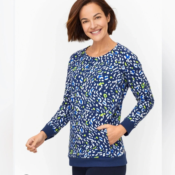 Talbots Tops - Talbots Terry Crewneck Pullover Sweater Long Sleeve Cotton- enchanting animal